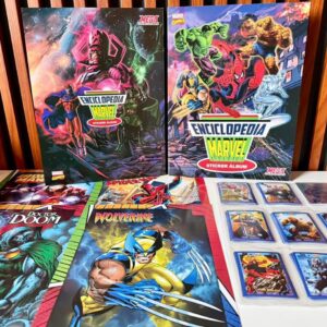 Álbum enciclopedia Marvel + set completo a pegar