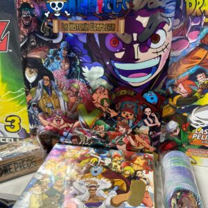 Álbum one piece toda la historia + set completo a pegar de 580 estampas + 54 caps