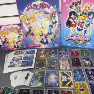 Álbum pasta dura Sailor Moon crystal trilogía + set completo de 342 estampas + cards